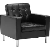 The Living Store Fauteuil Noir Similicuir