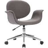 The Living Store Chaise de bureau Pivotante Gris Tissu