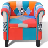 The Living Store Fauteuil avec design patchwork Tissu
