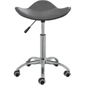 The Living Store Chaise de bureau Gris Similicuir