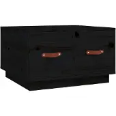 The Living Store Table basse noire 60x53x35 cm pin massif