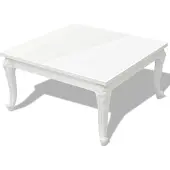 The Living Store Table basse 80x80x42 cm blanc brillant