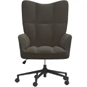 The Living Store fauteuil inclinable en velours gris foncé