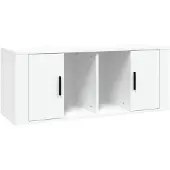 The Living Store Armoire TV Blanc 100x35x40 cm Bois composite
