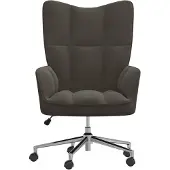 The Living Store fauteuil inclinable en velours gris foncé
