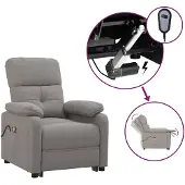 The Living Store Fauteuil de massage électrique Taupe Tissu