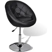 The Living Store Fauteuil Cocktail Noir Similicuir