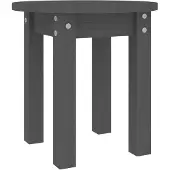 The Living Store Table basse Gris Ø 35x35 cm Pin massif