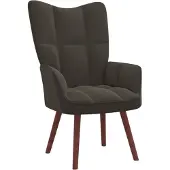 The Living Store fauteuil inclinable en velours gris foncé