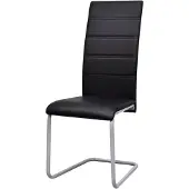 The Living Store Chaise cantilever 4 pcs. noir similicuir