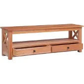 The Living Store Meuble TV 115x30x40 cm bois massif acajou
