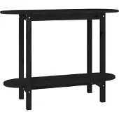 The Living Store Table console noir 110x40x80 cm pin massif