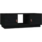 The Living Store Table basse noire 100x50x35 cm pin massif