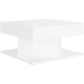 The Living Store Table basse blanche 57x57x30 cm bois composite