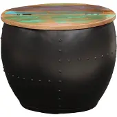 The Living Store Table basse 53x43 cm Vieux bois massif