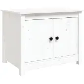 The Living Store Table basse blanche 71x49x55 cm pin massif
