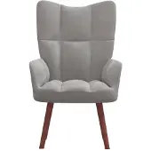 The Living Store fauteuil inclinable en velours gris clair