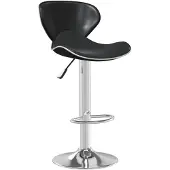 The Living Store Tabouret de bar noir similicuir