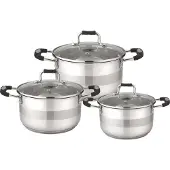 Domoletti Set de cuisine, Set de poêles et de casseroles, Argent