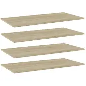 vidaXL Panneaux bibliothèque 4 pcs Chêne sonoma 80x20x1,5 cm Aggloméré