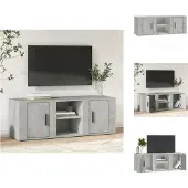 vidaXL Armoire TV gris béton 100x31,5x35 cm Bois composite