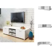 vidaXL Meuble TV Blanc brillant 140x40,5x35 cm