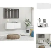 vidaXL Armoire TV Blanc 80x30x30 cm Bois composite - Meuble TV