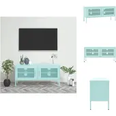 vidaXL Armoire TV vert menthe 105x35x50 cm Acier - Meuble TV