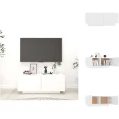vidaXL Armoire TV Blanc 100x35x40 cm Bois composite - Meuble TV
