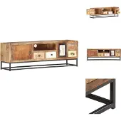 vidaXL Armoire TV 120x30x40 cm Vieux bois massif - Meuble TV