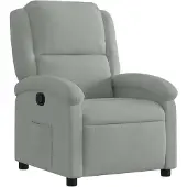 vidaXL Fauteuil relax gris clair velours