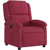 vidaXL Fauteuil relax vin rouge velours