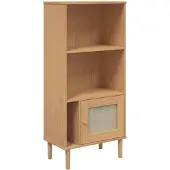vidaXL Bibliothèque SENJA aspect de rotin marron bois massif de pin