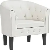 vidaXL Chaise cabriolet blanc similicuir