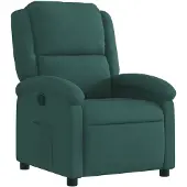 vidaXL Fauteuil relax vert foncé velours