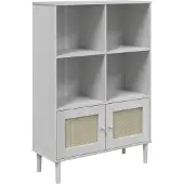vidaXL Bibliothèque SENJA aspect de rotin blanc bois massif de pin