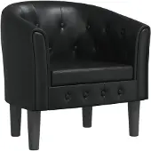 vidaXL Chaise cabriolet noir similicuir