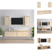 vidaXL Armoires TV 4 pcs. Pin massif - Meubles TV
