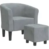 vidaXL Chaise cabriolet avec repose-pied gris foncé velours
