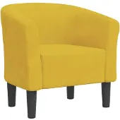vidaXL Chaise cabriolet jaune velours