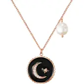 Valero Pearls Chaîne or rose / noir / blanc perle