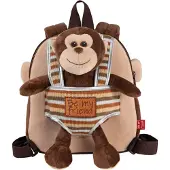 Perletti Monkey Max Plush Backpack 25 Cm Marron Enfants