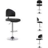 vidaXL Tabouret de bar noir similicuir - Tabouret de bar