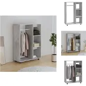 vidaXL Armoire gris béton 80x40x110 cm Bois composite - Penderies