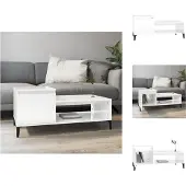 vidaXL Table basse blanc brillant 100x50x45 cm bois composite