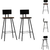 vidaXL Barhocker 2 Stk. Massives Altholz - Barhocker