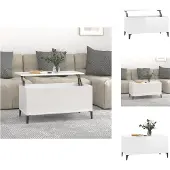 vidaXL Table basse blanc brillant 90x44,5x45 cm Bois composite