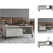 vidaXL Table basse gris béton 90x50x36,5 cm Bois composite