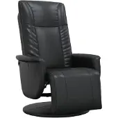 vidaXL Fauteuil relax avec repose-pieds Noir Similicuir