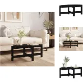 vidaXL Table basse noire 87x48x35 cm Pin massif - Tables basses
